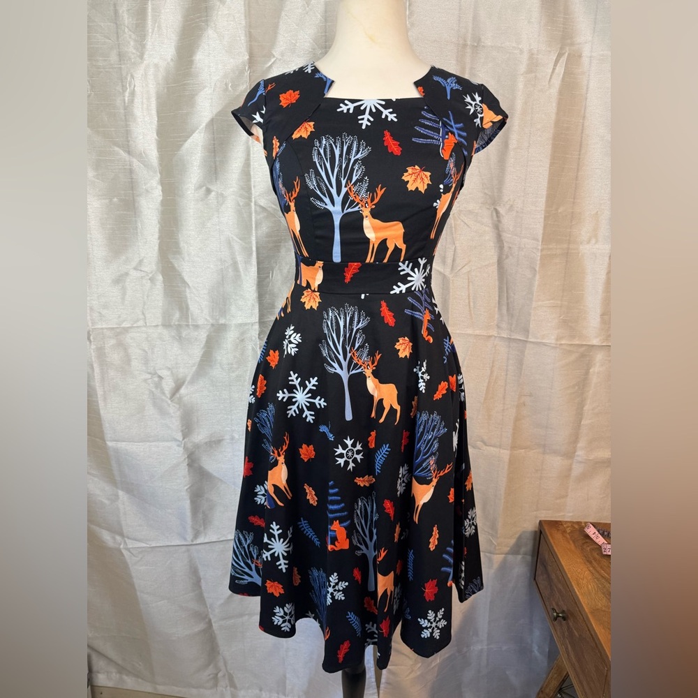 NWOT HR Homrain Deer Print Dress